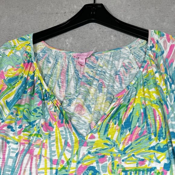 Lilly Pulitzer Top Womens Size M Linzy Tassel Sea Salt And Sun Colorful Knit - Picture 2 of 12